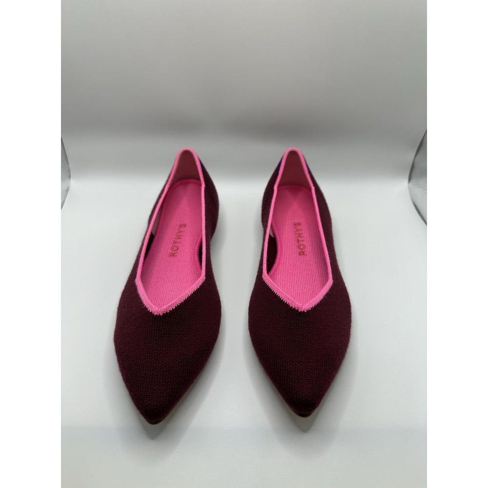 Rothys Retired Currant Merino Point Flats Multicolor‎ Size 6.5
